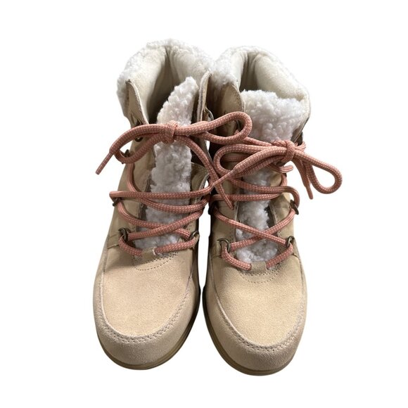 Sorel Women’s Leather Lace Boots Faux Fur Sz 11 - Picture 3 of 9